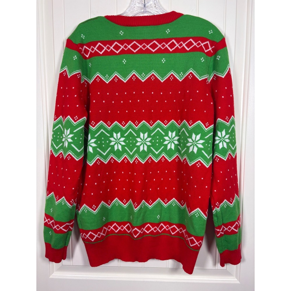 Mad Engine Meowy Catmas Ugly Christmas Sweater Red Green Cats Womens Large - Picture 8 of 8